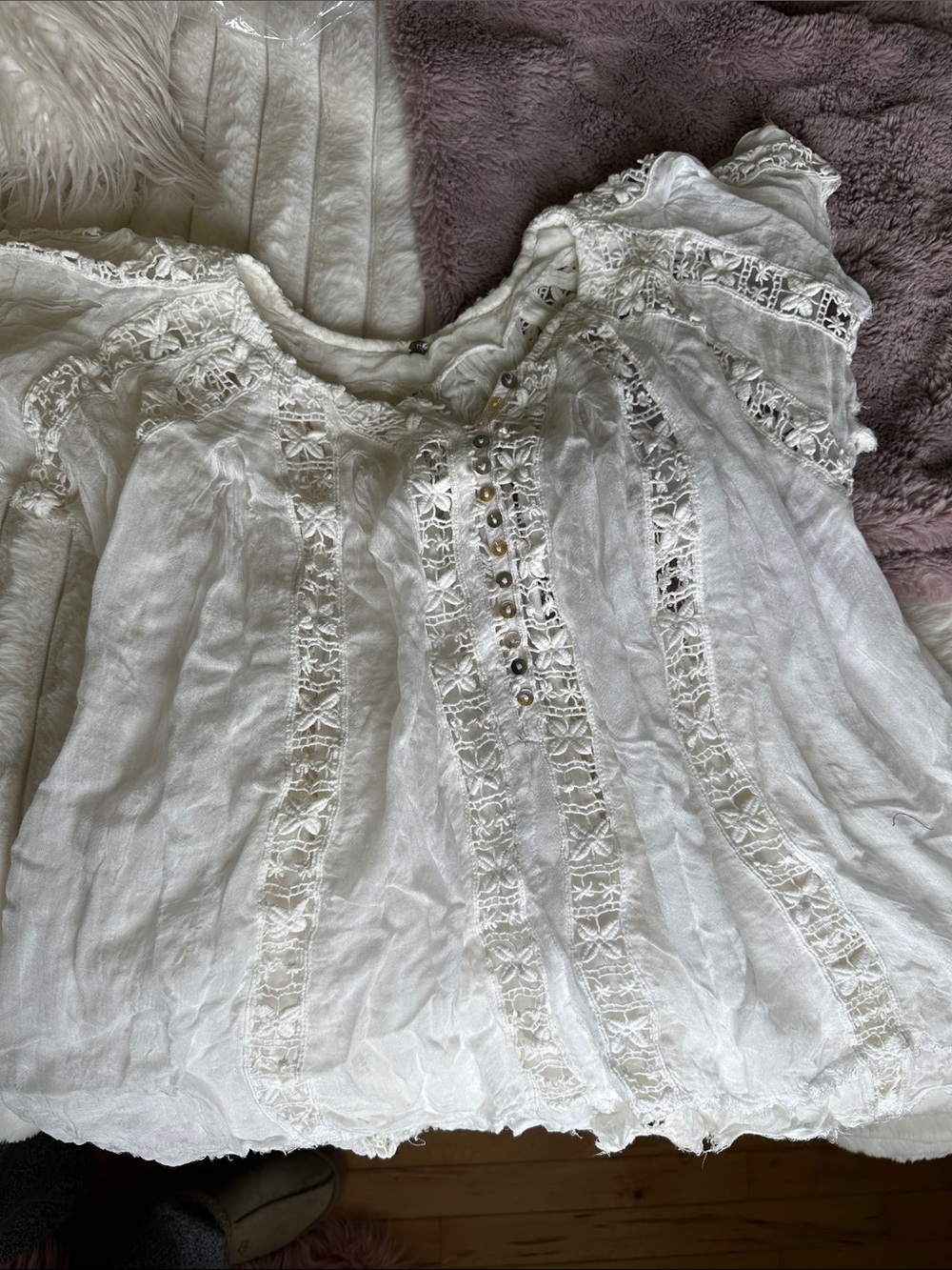 Free People One Flower chain blouse